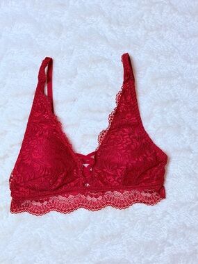Marilyn Monroe Red Lace Bralette - Women Intimates Medium